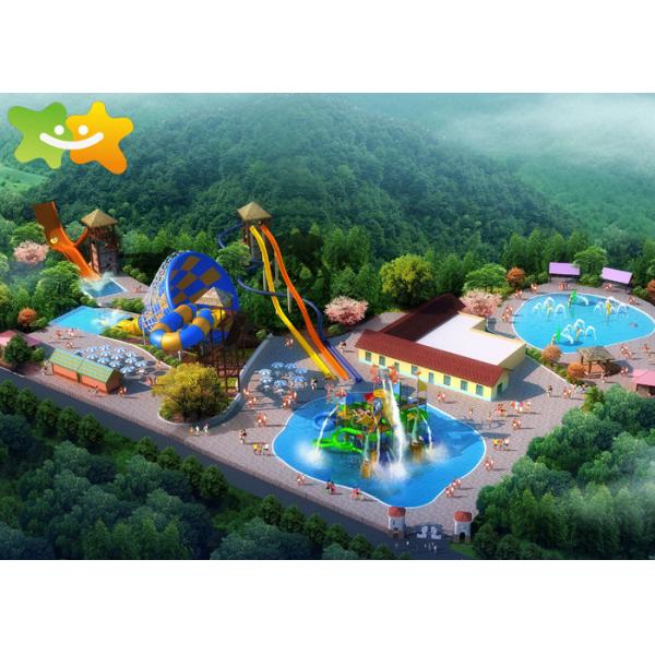 LLDPE Material Durable Large Fiberglass Water Park Spiral Water Slide Equipment