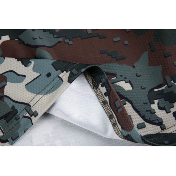 Mens Digital Camo Jacket Half Zip Hoodie With Chest Pocket