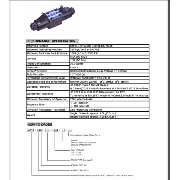Электромагнитный дирекционный клапан СВХ-Г02-Д24-20/гидравлический клапан соленоида