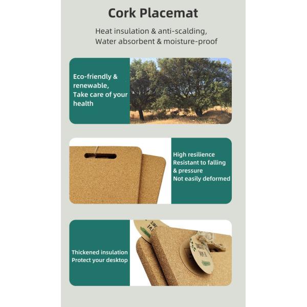 Thicked Rectangular Cork Trivet Placemat Hot Pads Plate For Dishes Kitchen
