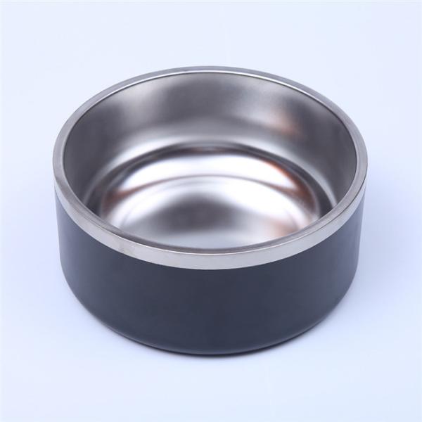Deslize não a bacia de aço inoxidável do cão da parede do dobro da bacia Sus304 do alimentador do animal de estimação 32oz