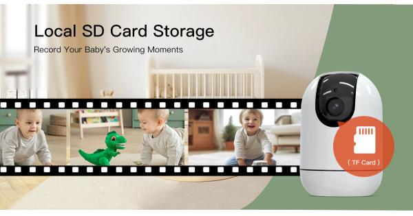 Hd Indoor Wifi 2.4Ghz Wireless Baby Monitor CCTV Auto Tracking Cloud Memory Card