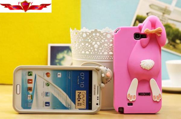 Rabbit Silicone Samsung N2, Note3, S4 Cases Multi Color Gift Package Include