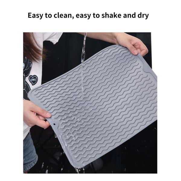 Custom Eco-friendly Silicone Dish Drying Mat Heat Resistant Trivet for Kitchen Counter