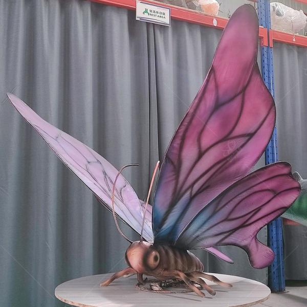 Simulation Animated Butterfly Animatronic Insect Red Color