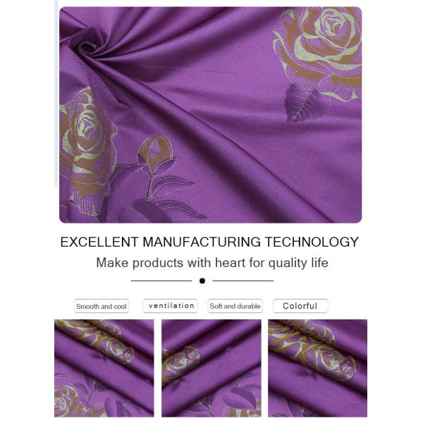 Anti Odor Waterproof Mattress Quilting Fabric Purple Colour 120gsm