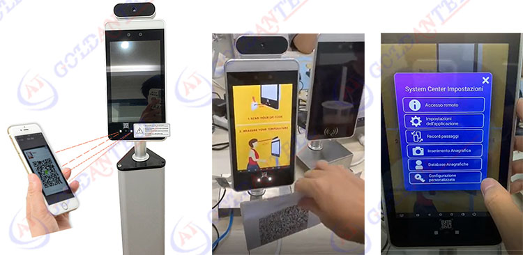 блок развертки пропуска проверки кода больницы QR термометра распознавания лиц 0.2s ультракрасный