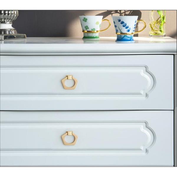 Brush Brass Hidden Drawer Pulls Kitchen Cabinet Knobs / Closet Square ring Pulls Furniture Fittings