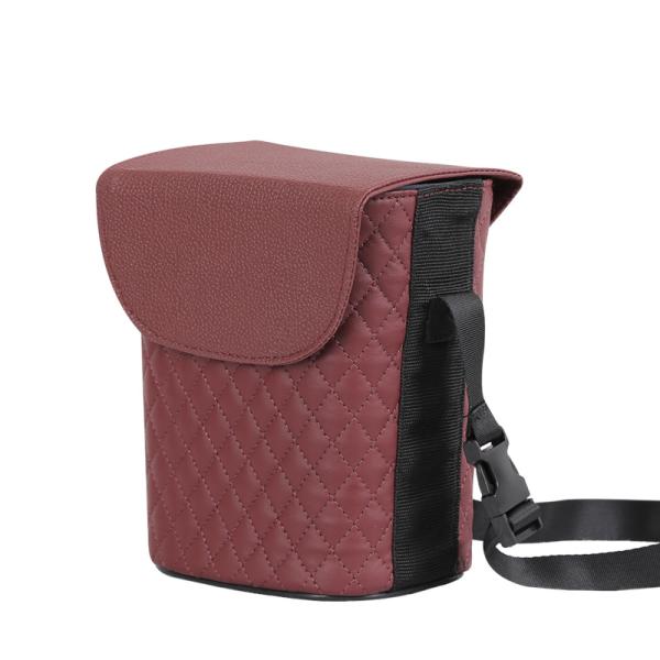 Lightweight Storage 3 L Capacity Car Accessories Trash Bin With Leather Abs Board