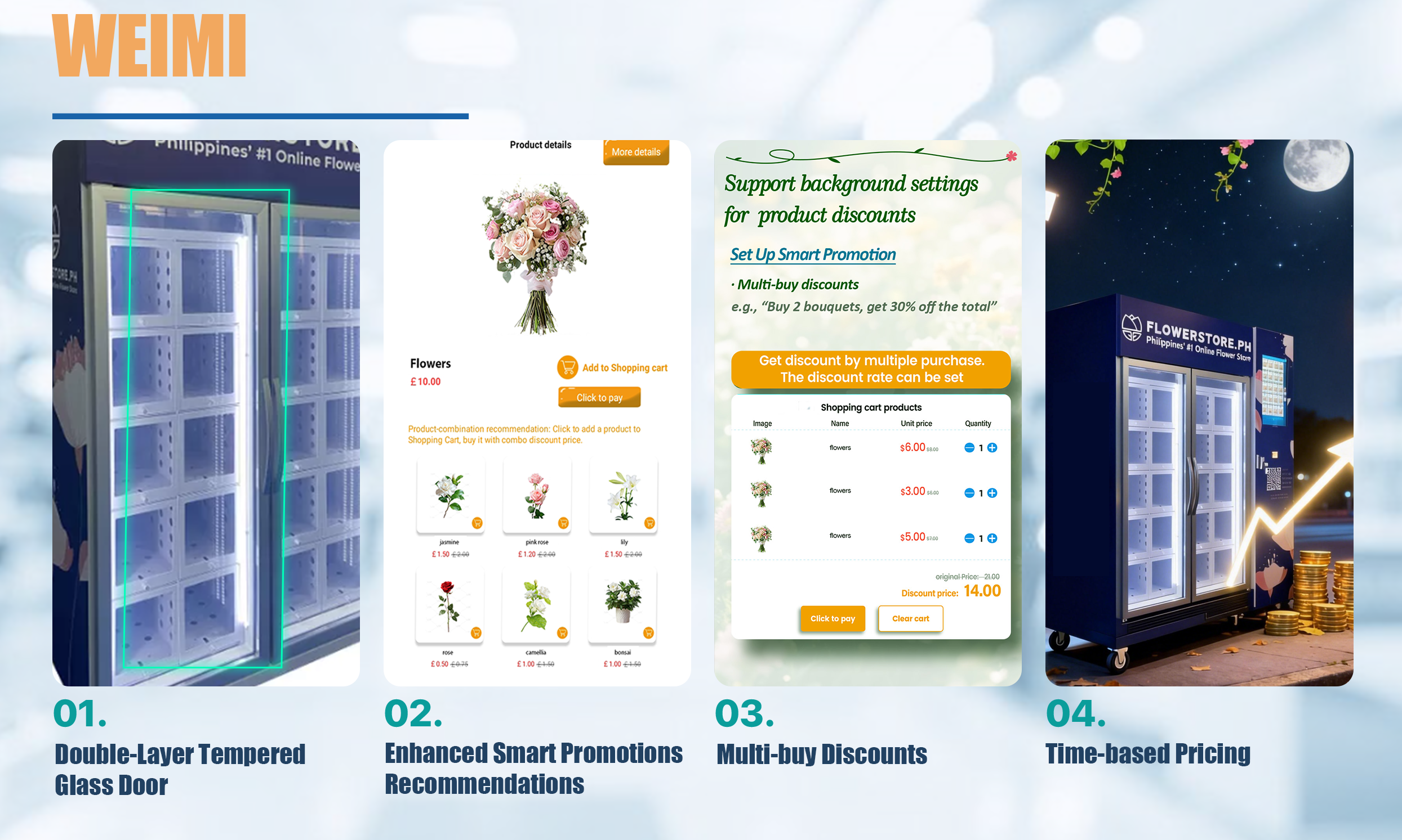 WEIMI Smart Flower Vending Machine for Suppliers – 24/7 Automated Flower Sales Solution
