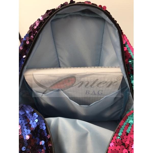 Women Polyester Laptop Bag Dazzling Sequin Backpack With Sequin Material