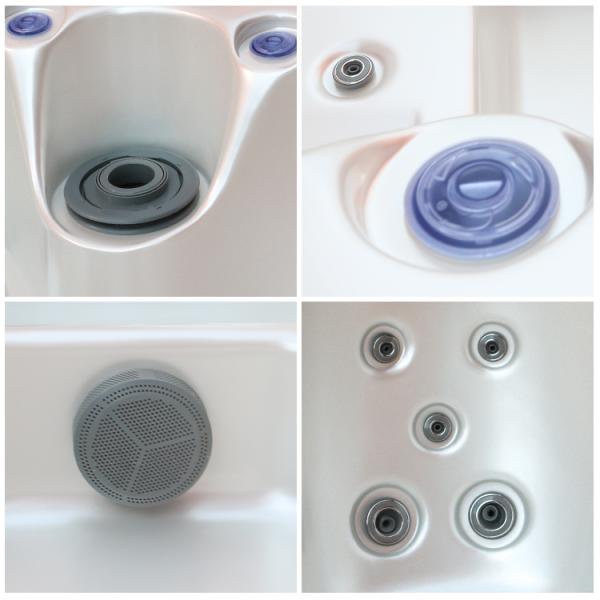 Jacuzzi moderno para 5 personas con 26 chorros y sistema Balboa BP