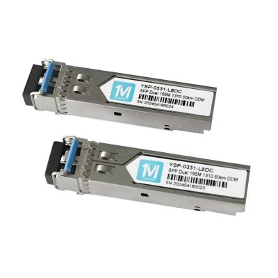 155M Duplex LC Connector DDM 100BASE SMF Fiber Optic Module Pluggable SFP Transceiver for TCP Network 60km 1310nm Module
