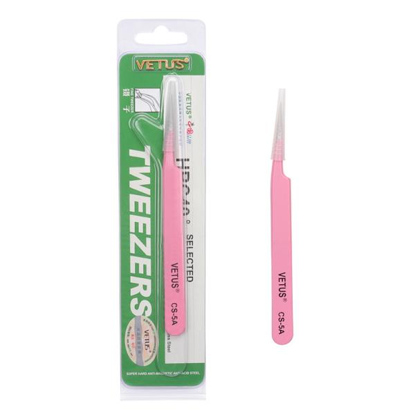 Acero inoxidable de ST-12 Vetus de la pestaña de las extensiones rectas rosadas de las pinzas