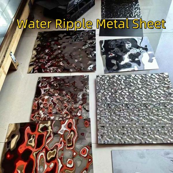 201 304 316 Stainless Steel Stamped Embossed Currugated Water Ripple Metal Sheet For Ceiling