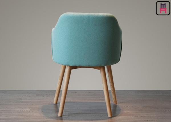Contrast Color Fabric Seater Wood Restaurant Chairs Velvet Aden Arm Ash Wood Chair