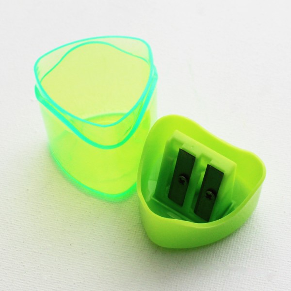 office and school stationery fluorescent green small plastic sharpener