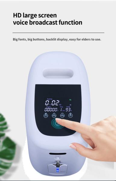 7L Filtragem silenciosa e eficiente Produção de oxigénio comprimido Display LCD Gerador de oxigénio doméstico