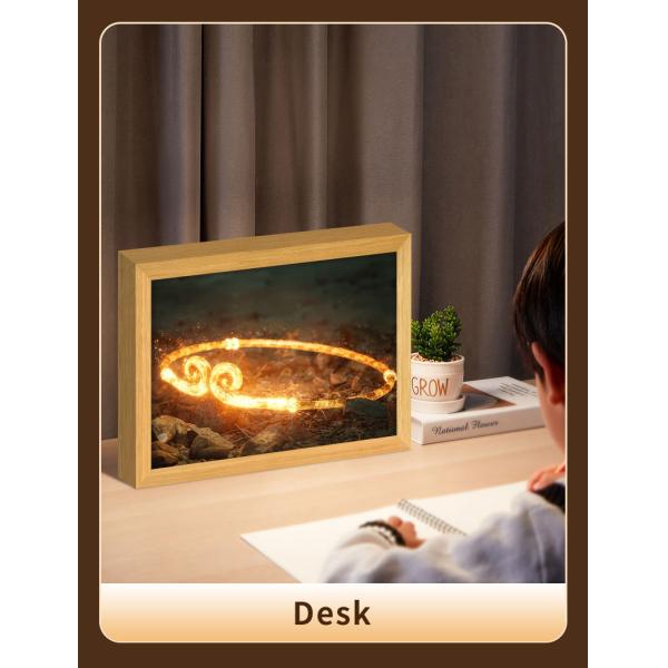 Black Myth Monkey King Light Wooden Frame Night Light for Fashionable Bedroom Decor