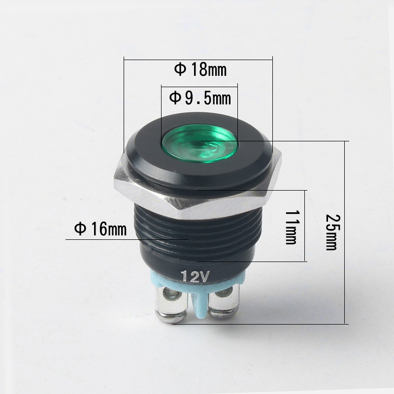 16mm Metal LED Indicator Light Multi-color Alumina Panel for Industrial Control Equipment 5V-220V