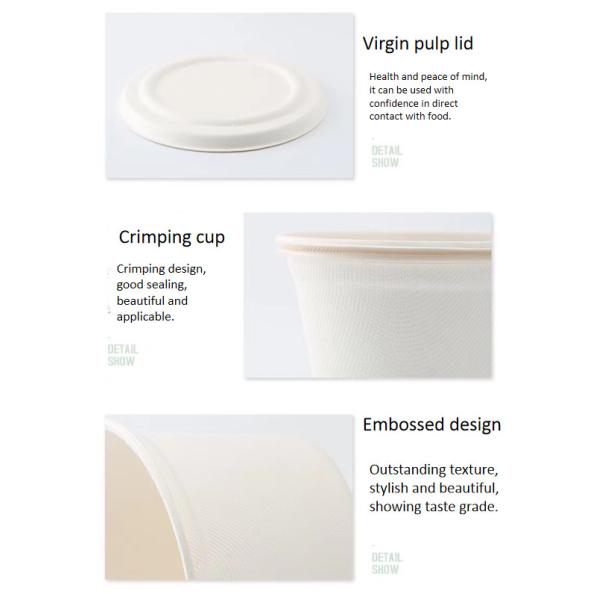 Biodegradable багасса сахарного тростника придает форму чашки устранимая чашка 12oz пульпы волокна принимает вне