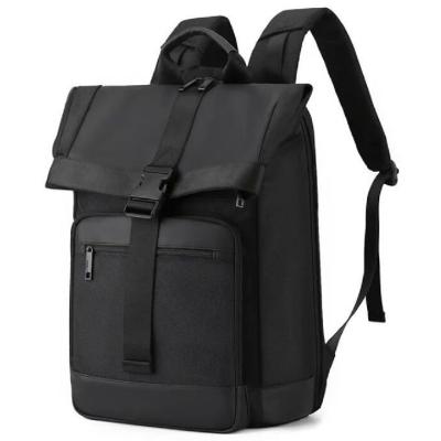 Nylon Roll Top Tuck Pack Rucksack With Buckle Cover Large Capacity Outdoor Travel Business Laptop Backpack