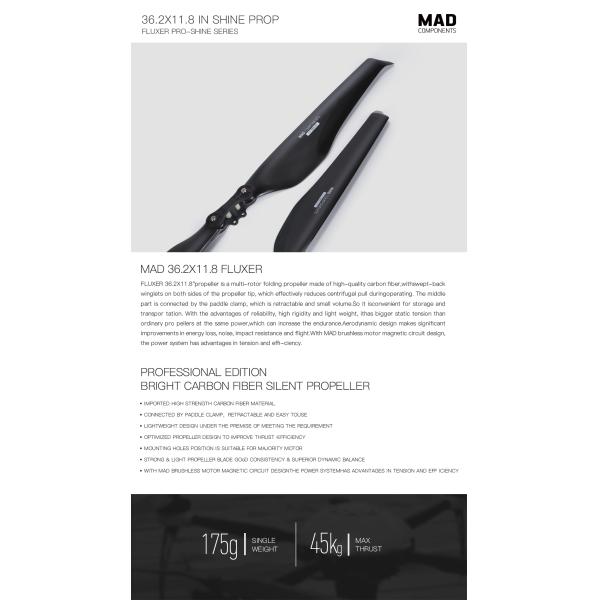 36.2x11.8 pulgadas FLUXER PRO hélice para cargas pesadas