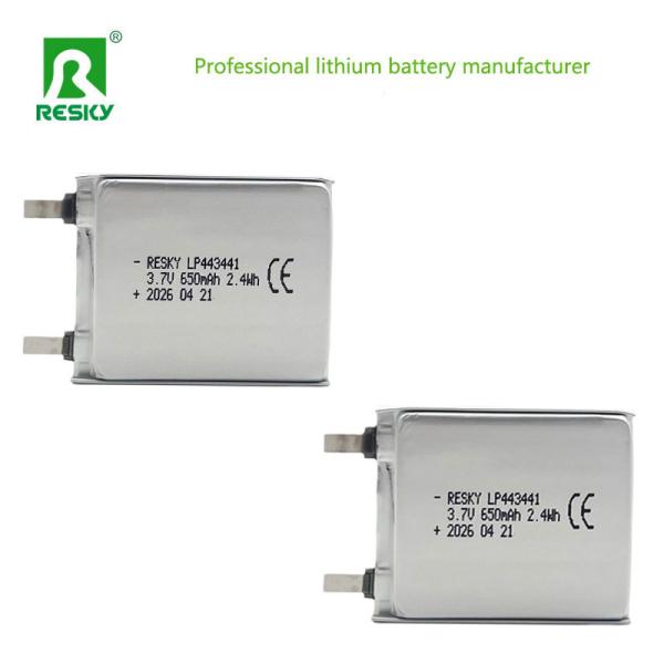 Factory Single Lithium Battery Cell 443441 3.7V 650mAh Rechargeable Lipo Battery For Portable Beauty
