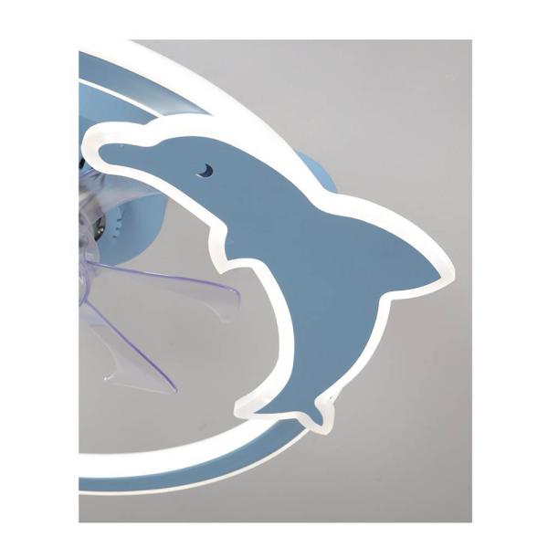 2- Contemporary 5 Blades Integrated LED Ceiling Fan for Children's Bedrooms Living Room ABS AC