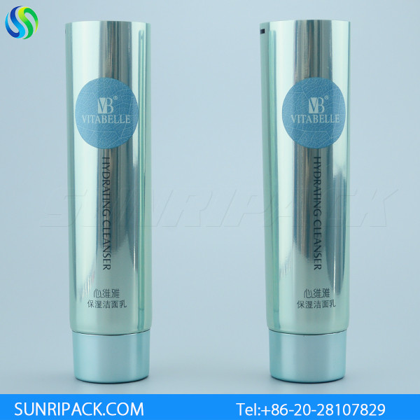 120ml cleanser laminated tube, 4oz high shiny aluminum tube