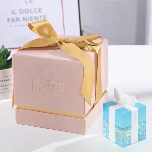 Caixa de presente de joias de veludo quadrado Embalagens de Natal Para velas Perfumes cosméticos