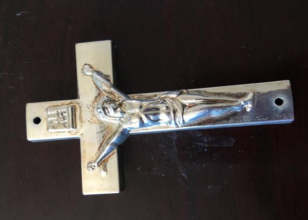 Crucifixo de bronze do zamak da antiguidade plástica do ouro da cruz D049 do caixão para o uso 10.8*6.6cm do caixão