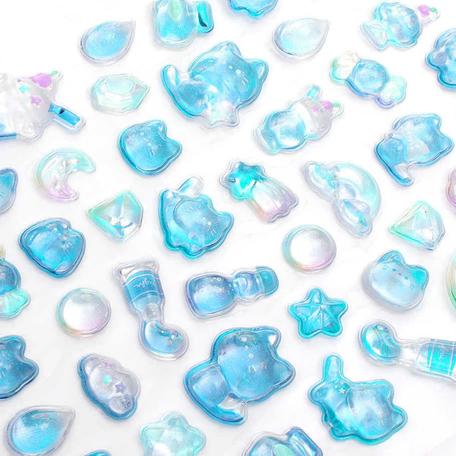 Custom Cartoon 3D Custom Epoxy Dome Stickers Transparent Jelly Crystal Stickers For Children