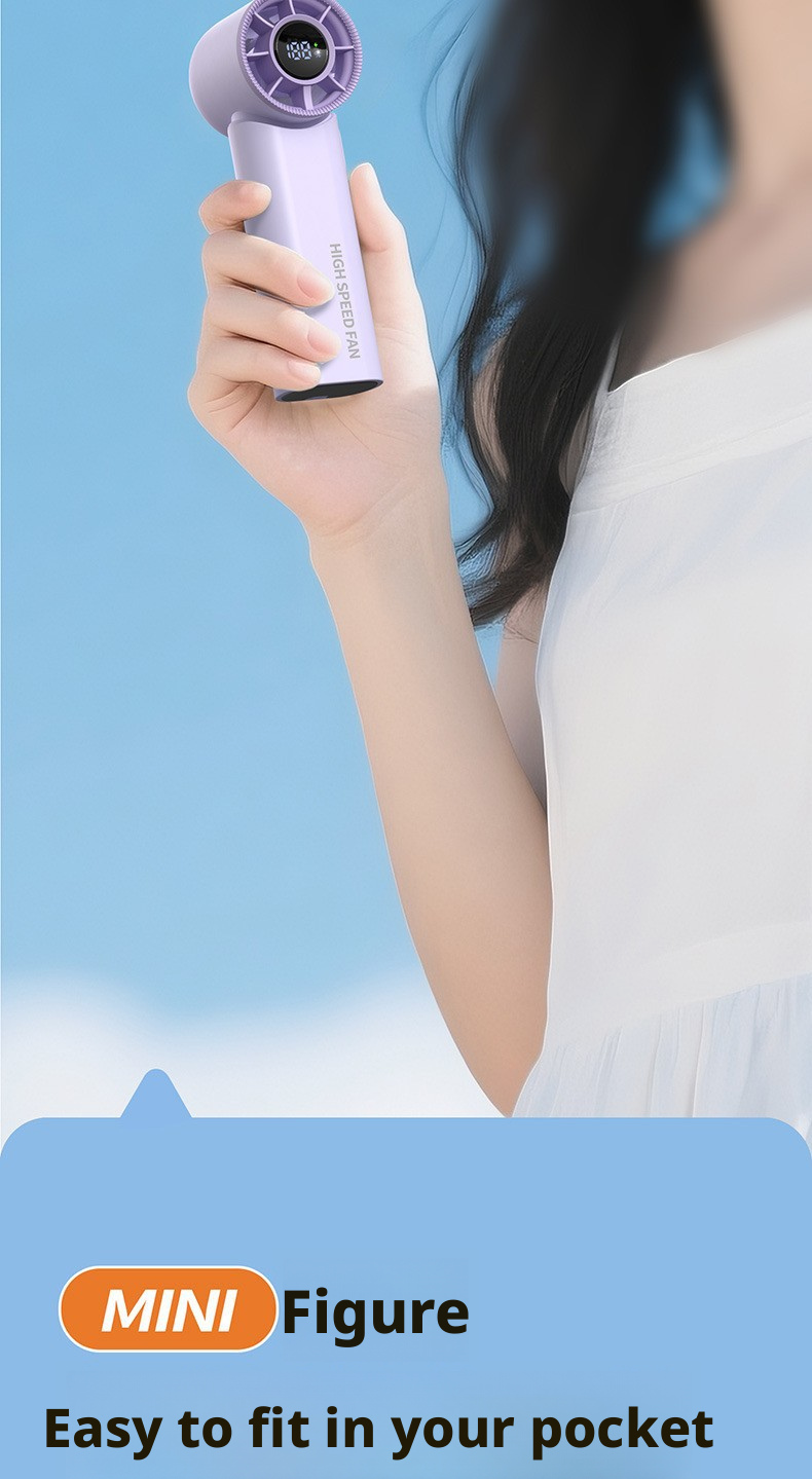Customized 2000mAh Battery Mini Portable Fan With Brushless Motor For Personal Cooling