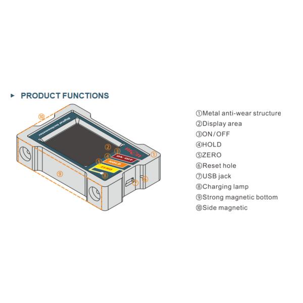 DMI420 Precise Clinos Dual Axis Digital Angle Sensor DMI420 3.7V With LED Screen