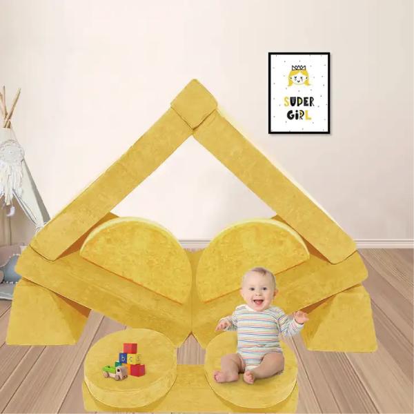 Irregular Floor Children Sofa Foam Modular Sectional 10 Pieces Set in Customized Colors