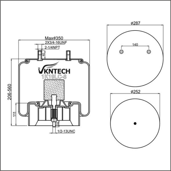 Прочная сумка подвеса воздуха Firestone W01-358-8093 для трейлера США клеймя весну воздуха Hendrickson S23748 W/Disk S24443