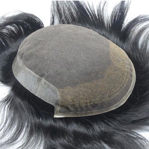 Realistic Indian Mens Toupee cabelo humano peruca 60g-65g OEM em grande