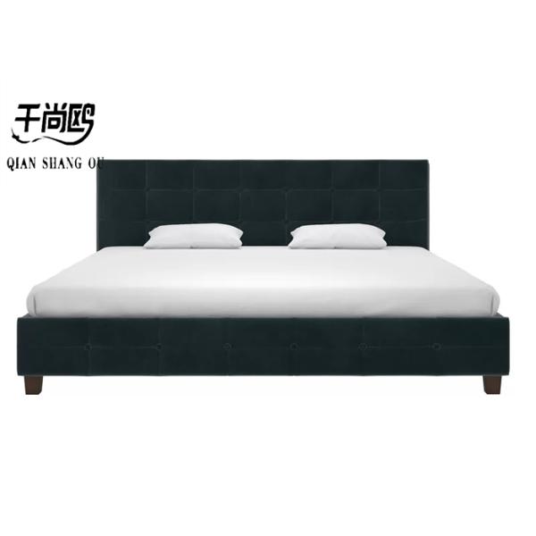 Checkered Stitching Tall Upholstered Bed Low Key Size customizable