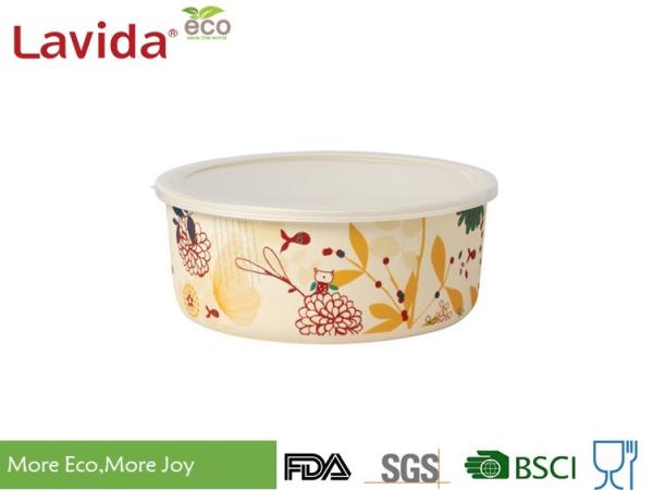 Heat Resistance Bamboo Fiber Storage Box , Reusable Biodegradable Food Containers