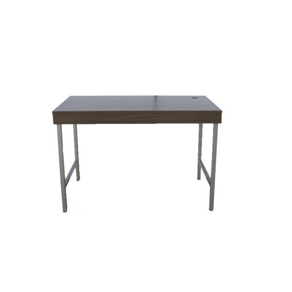 Wooden Top Hotel Writing Desk Metal Legs For Study / Dining , Dark Color