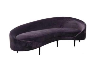 2018 new design french modern event wedding furniture sofa purple velvet fabric sofa