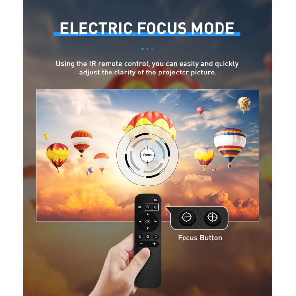 300 андроид 9,0 фокуса BT 4,2 репроектора DLP входного сигнала люменов HDMI умных электрический