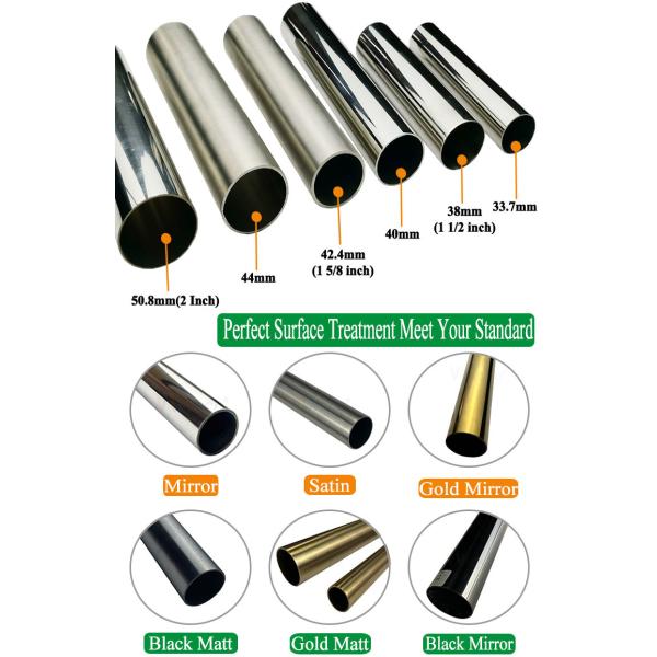 Современная труба поручня нержавеющей стали 316 набора Ss201 304 лестницы вокруг диаметра 33.7mm 38mm 40mm 42mm 44mm 50.8mm