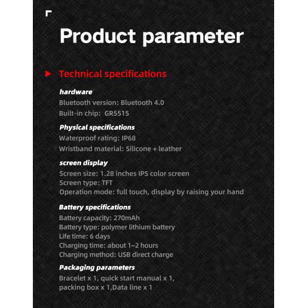 Дозор ИП67 многофункциональной музыки ЭКГ спорта умный делает 1,28 дюйма водостойким