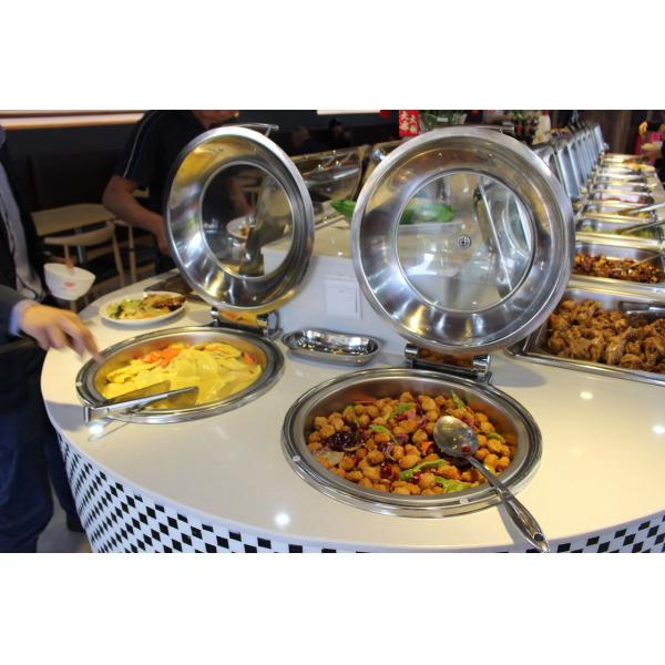 Шведский стол дисплея ссаживая блюда шведского стола оборудования ресторана приспособленный станциями горячий