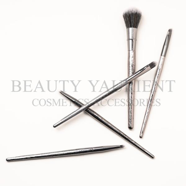 Plastic Handle Wood Grains Private Label Makeup Brushes ISO14001 Certified