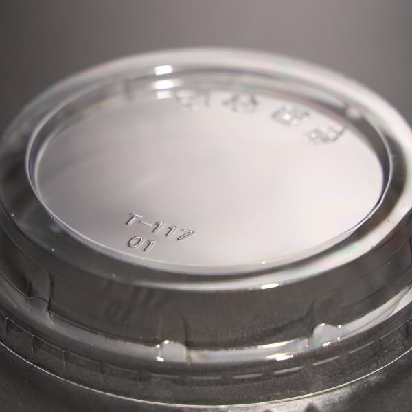 Capa de copa de plástico libre de BPA FAD certificado 117 mm Tamaño para el cubo de PP