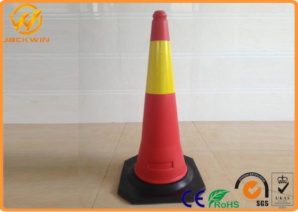 50cm / 75cm / 100cm Reflective Traffic Safety Cones with Black Rubber Base