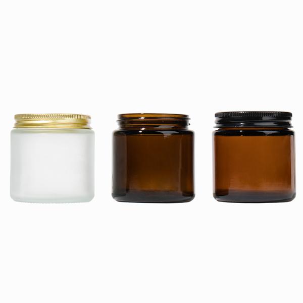 100ml 250ml 500ml Empty Amber Candle Jars Custom Label Glass Candle Jars With Metal Lids
